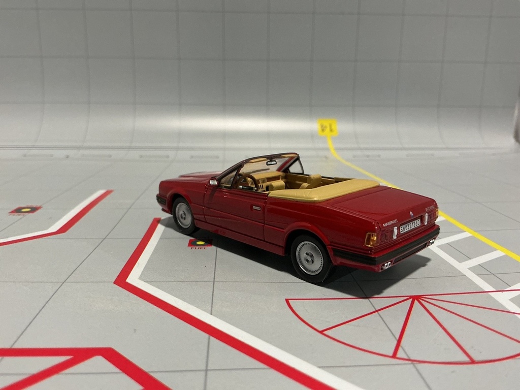 1:43 GRANI AND PARTNERS MASERATI BITURBO SPYDER 1985 RED ON TAN image