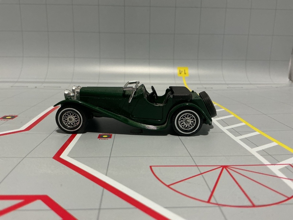 1:43 MATCHBOX MODELS OF YESTERYEAR Y1 JAGUAR SS 100 GREEN image