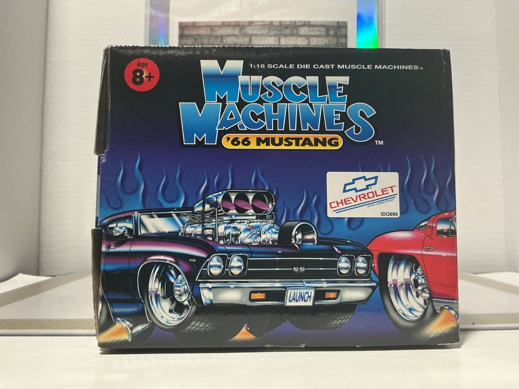 1/18: MUSCLE MACHINES BLUE ‘66 MUSTANG image