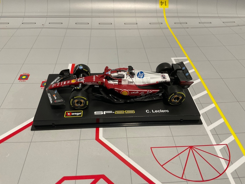 1/43 BURAGO Formula 1 Ferrari SF-25 #16 C. Leclerc Red on Gold - eBay Photo 1