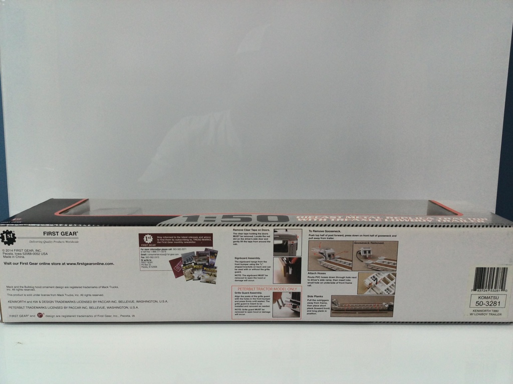 1:50 FIRST GEAR KENWORTH T880 WITH LOWBOY TRAILER KOMATSU 50-3281 - Photo 4