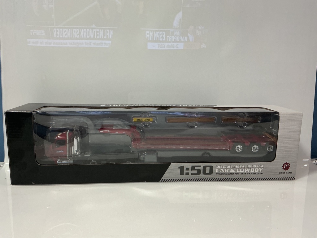 1:50 FIRST GEAR KENWORTH T880 WITH TRACKS A LOWBOY TRAILER RED KOMATSU - Photo 4