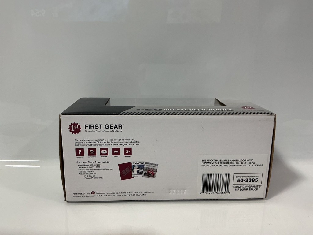 1:50 FIRST GEAR MACK GRANITE  DUMP TRUCK BEVERLY MATERIALS 50-3385 - Photo 2