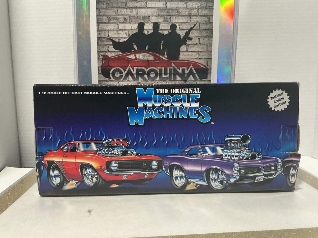 1/18: MUSCLE MACHINES RED WHITE AND BLUE ‘66 GTO [WATER DAMAGED BOX] image