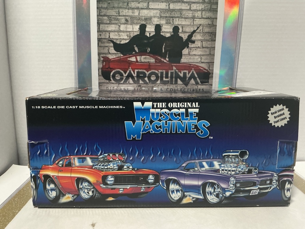 1/18: MUSCLE MACHINES ‘69 CAMARO RED WHITE AND BLUE image