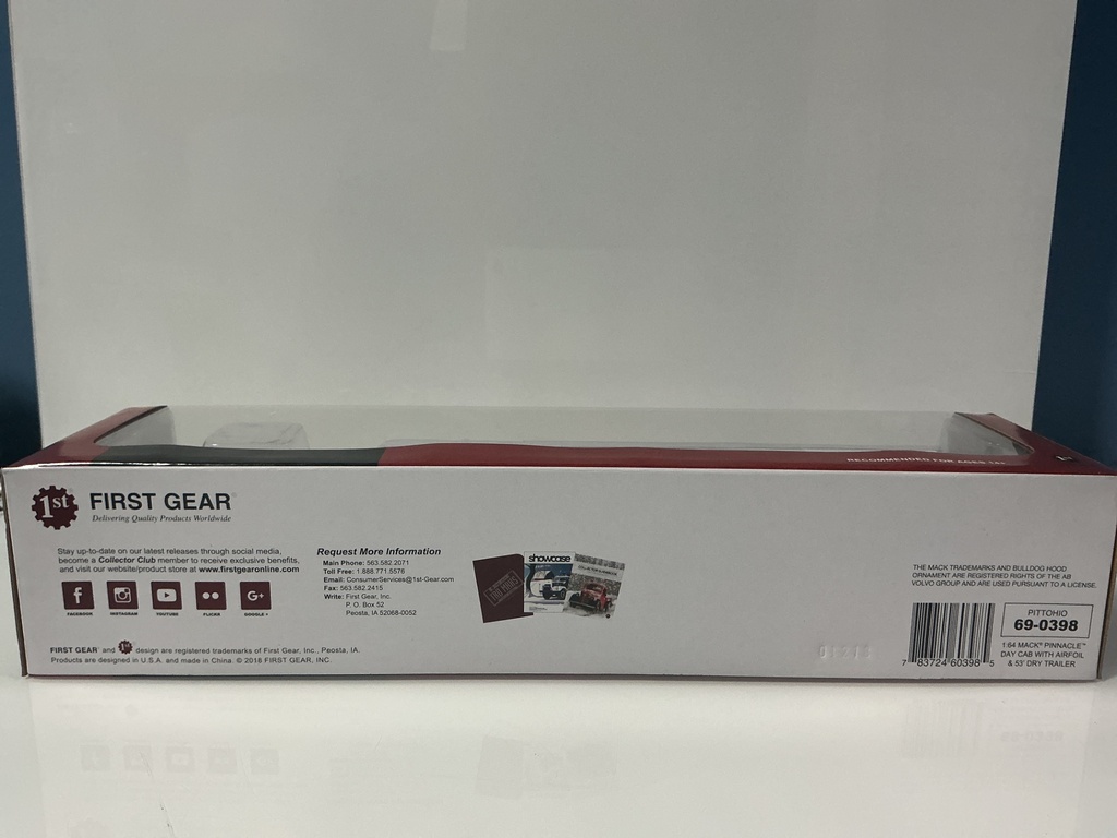1:64 FIRST GEAR MACK PINNACLE WITH DRY TRAILER  PITT OHIO #69–0398 - Photo 3