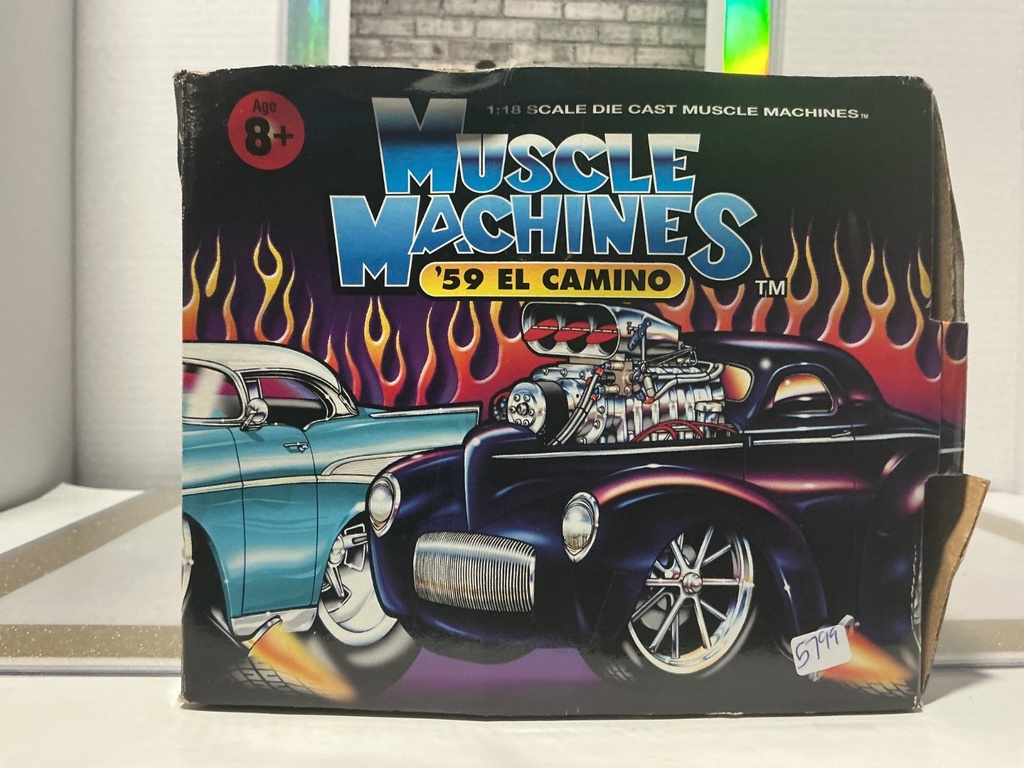 1/18: MUSCLE MACHINES ‘59 EL CAMINO BLUE [WATER DAMAGED BOX] image