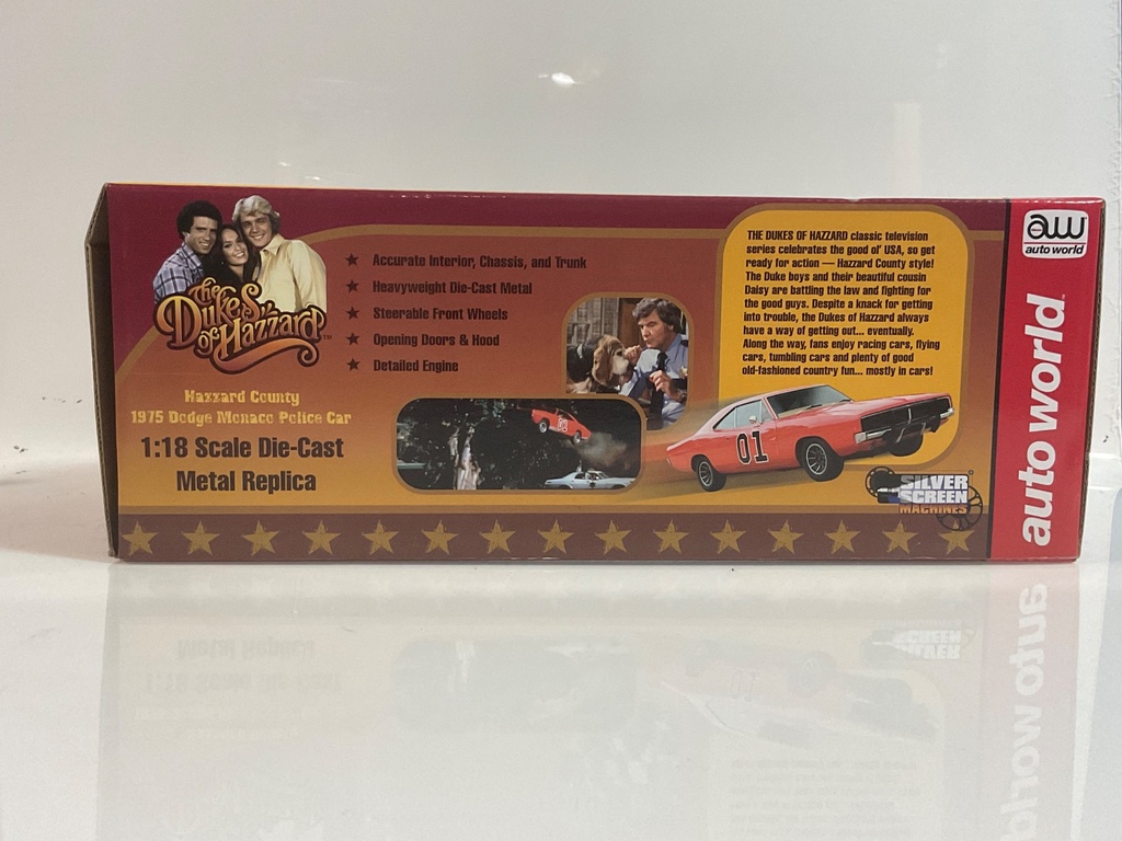 1/18 AUTO WORLD THE DUKE’S OF HAZZARD 1975 DOGE MANACO AUTOGRAPHED  - Photo 3