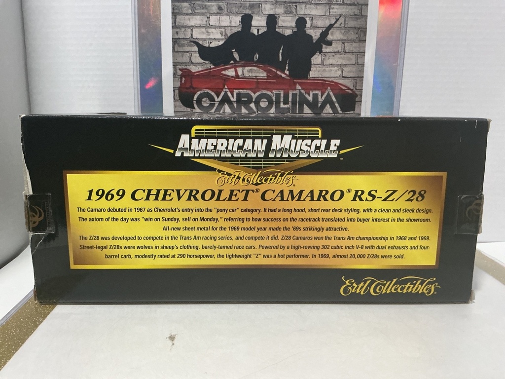 1/18: ERTL 1969 CHEVROLET CAMARO RS-Z / 28 RED W/ WHITE STRIPES image