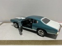 1/18: ERTL 1969 PONTIAC GTO ROYAL BODCAT CRYSTAL TURQUOISE ON BLACK image
