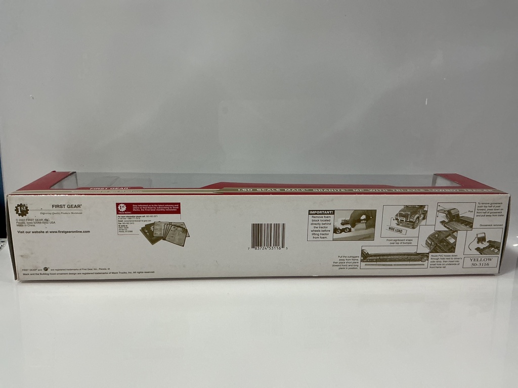 1:50 FIRST GEAR MACK GRANITE WITH LOWBOY YELLOW - Photo 4