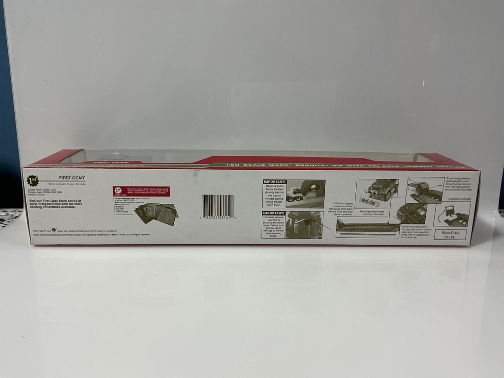 1:50 FIRST GEAR MACK GRANITE WITH LOWBOY IN BLACK - Photo 4