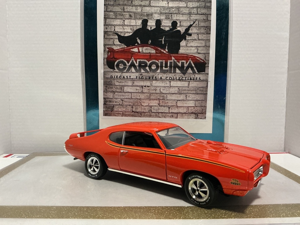 1/18: ERTL 1969 PONTIAC GTO JUDGE ORANGE ON BLACK image