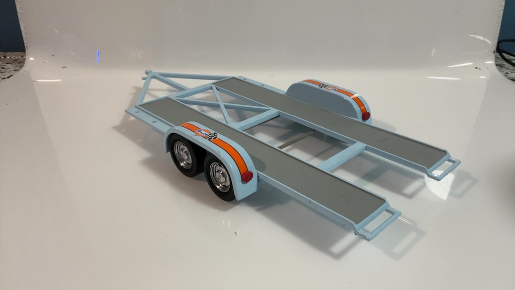 1/18 GMP GULF TRAILER DUAL AXLE [MISSING RAMPS] - Photo 3