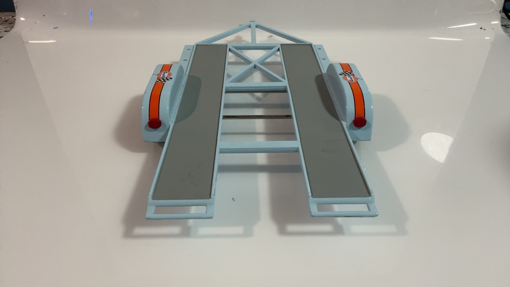 1/18 GMP GULF TRAILER DUAL AXLE [MISSING RAMPS] - Photo 4