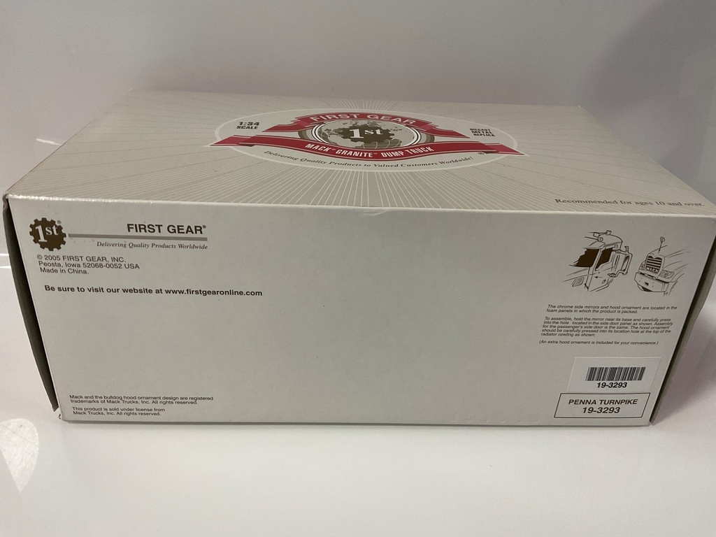 1/34 FIRST GEAR MACK GRANITE DUMP TRUCK PENNA TURNPIKE 19-3293 - Photo 3