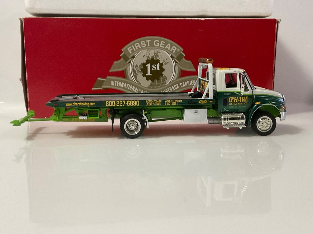 1/34 FIRST GEAR INTERNATIONAL DURASTAR SLIDEBACK CARRIER O HARE TOWING 19-3817 - Photo 4