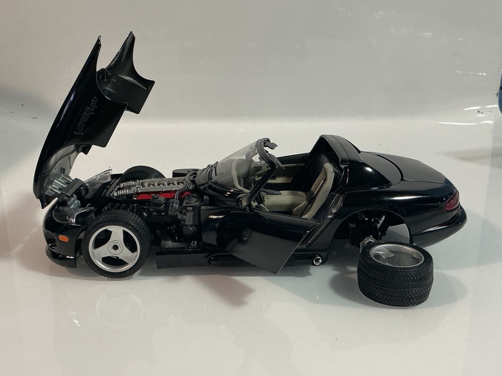1/18 BURAGO VIPER RT/10 DODGE BLACK ON GRAY [LOOSE TIRE/DAMAGED] - Photo 3
