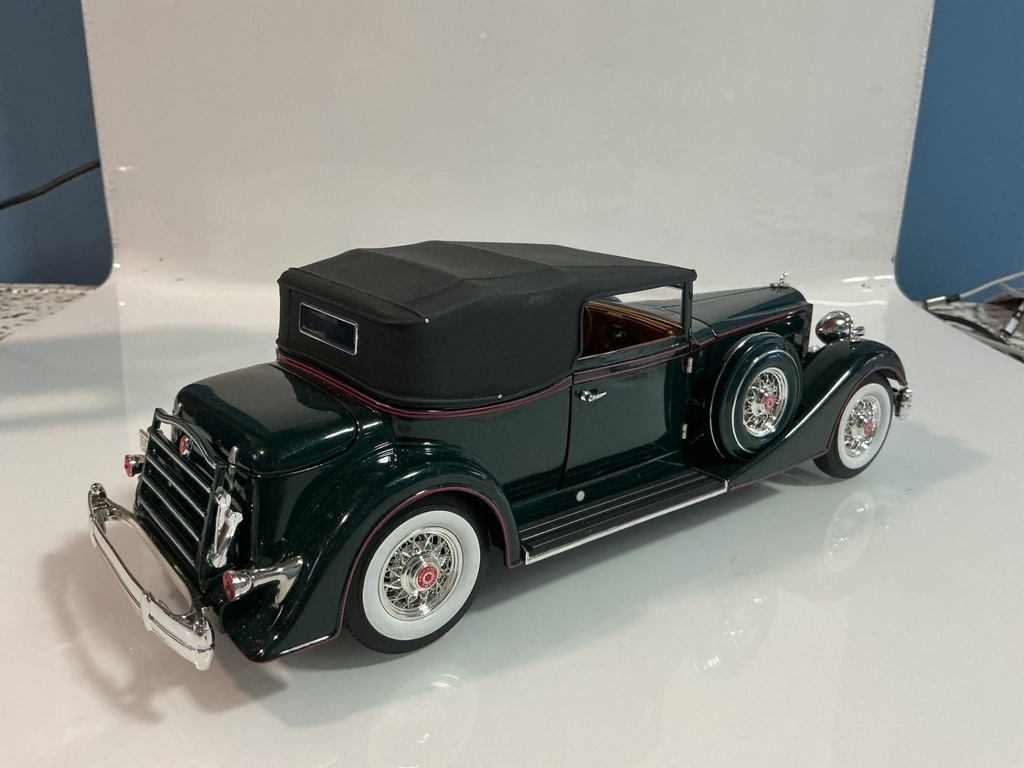 1/18 ANSON 1934 PACKARD GREEN ON BROWN / RED - Photo 5