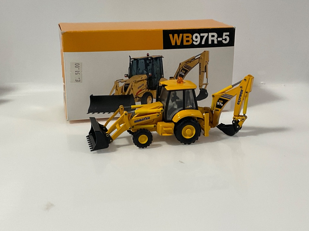 1/50 OLD CARS WB97R-5 KOMATSU TRACTOR LOADER BACKHOE DISCONTINUED 🇮🇹  - Photo 3