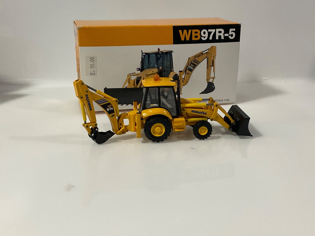 1/50 OLD CARS WB97R-5 KOMATSU TRACTOR LOADER BACKHOE DISCONTINUED 🇮🇹  - Photo 4
