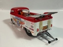1/18 HOTWHEELS 1985 MATTEL CUSTOMIZED VW DRAG BUS RED / WHITE  - Photo 3