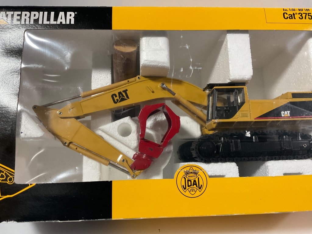 1/50 JOAL CAT 375 HYDRAULIC EXCAVATOR DEMOLITION GRAPPLE  WITH LOG  BOX IMPERFECT - Photo 5