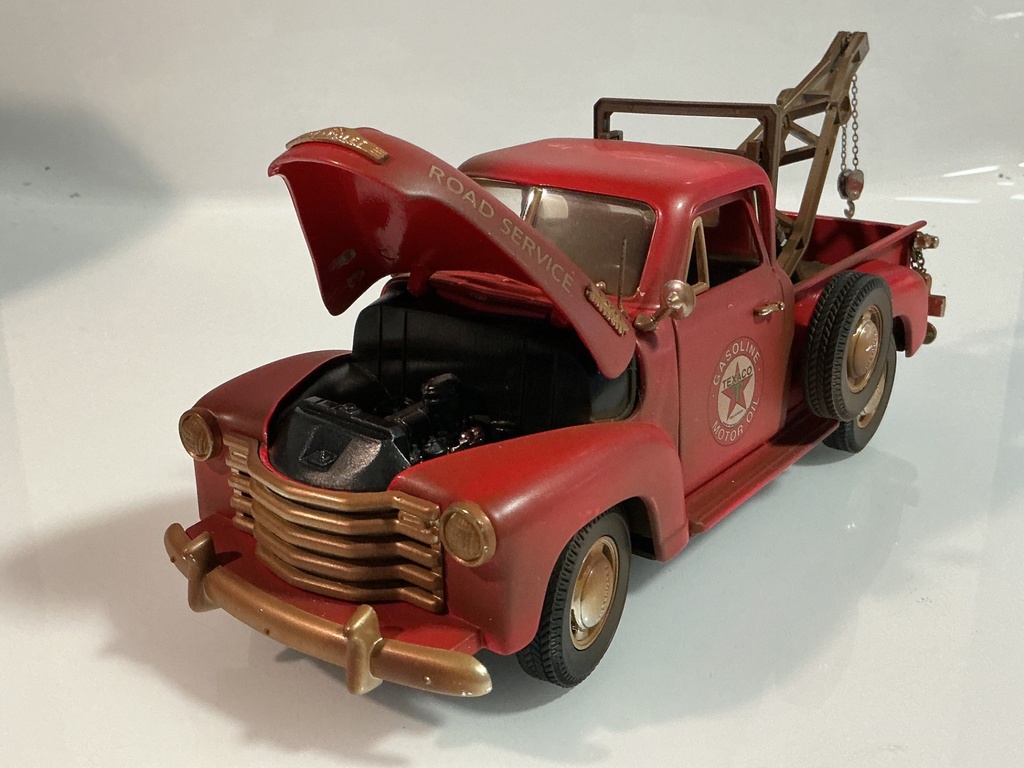 1/18 MIRA SOLIDO 1953 CHEVROLET PICKUP TOW TRUCK RED ON BLACK - Photo 2