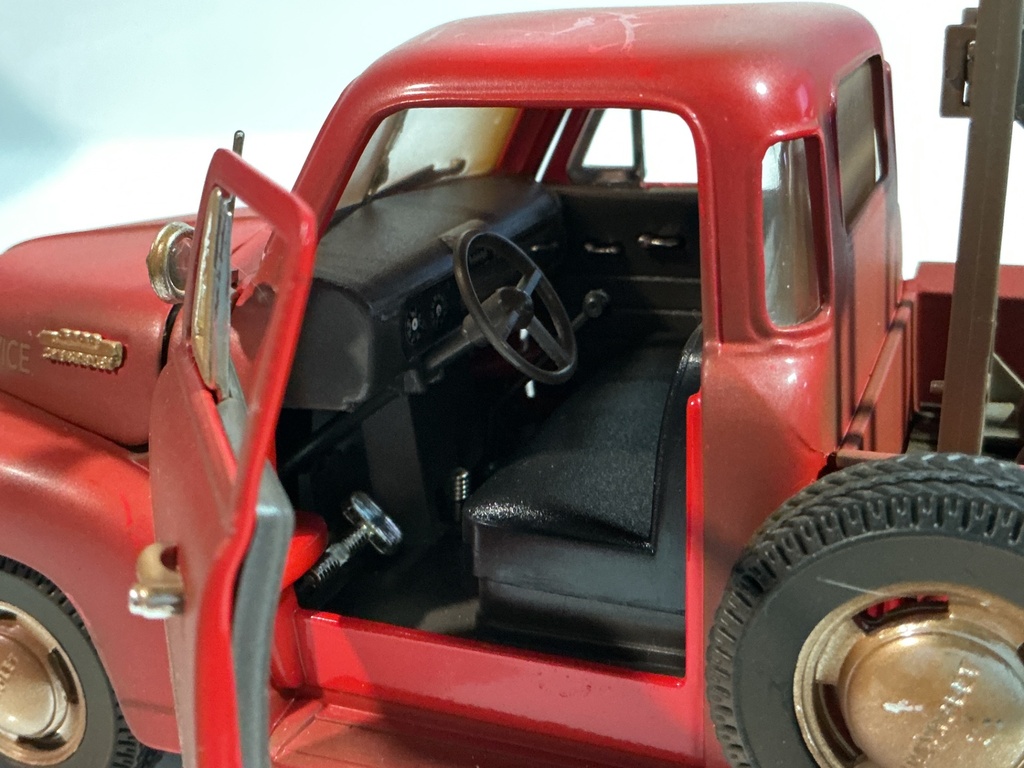 1/18 MIRA SOLIDO 1953 CHEVROLET PICKUP TOW TRUCK RED ON BLACK - Photo 4