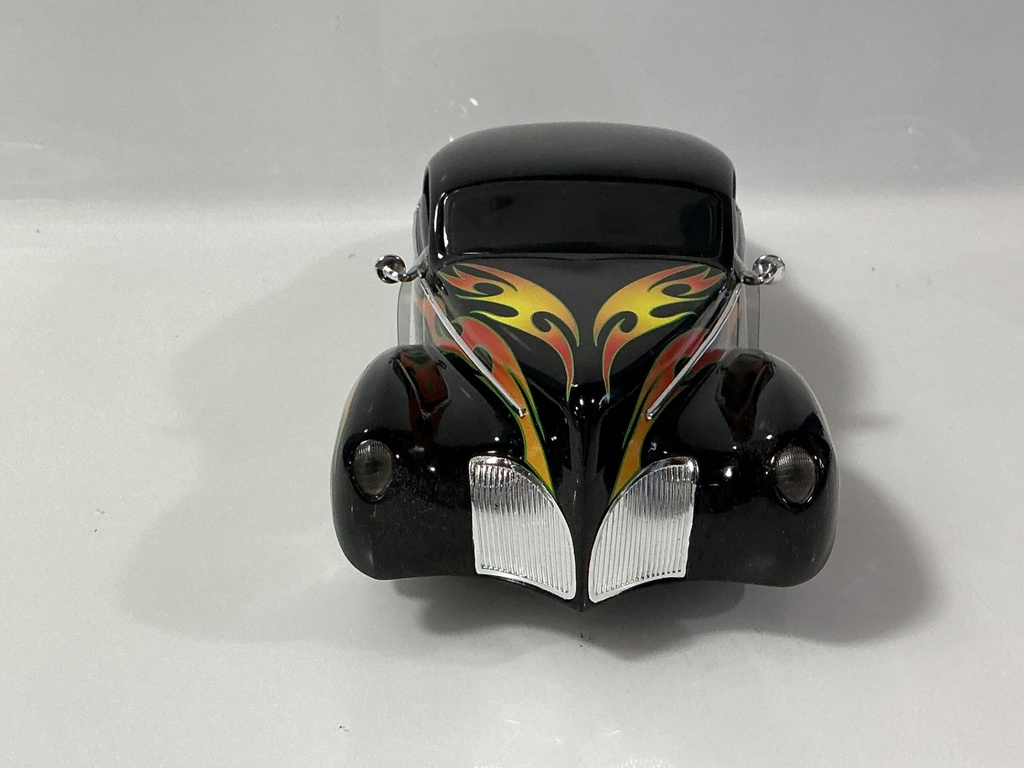 1/18 HOT WHEELS 1937 LINCOLN ZEPHYR BLACK/FLAMES ON BLACK  - Photo 4
