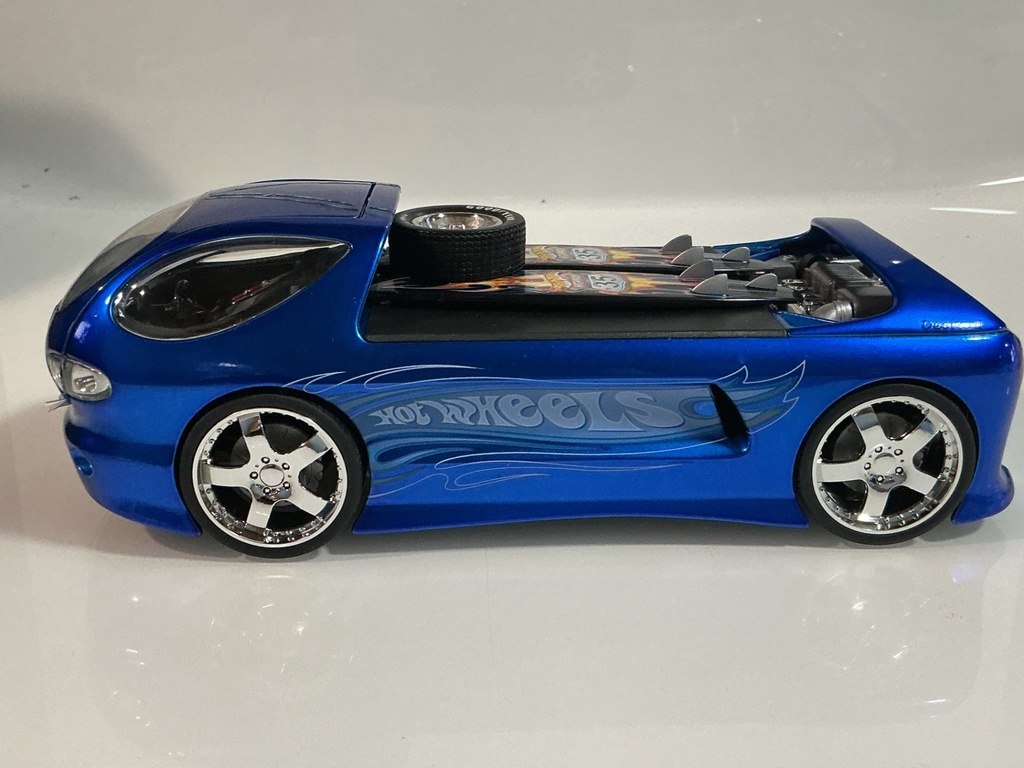 1/18 HOT WHEELS 2002 MATTEL DEORA II BLUE ON BLACK - Photo 2