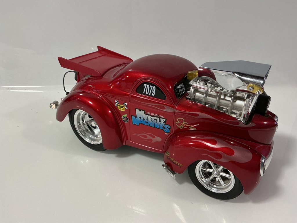 1/18 MUSCLE MACHINES 2001 FUN LINE RED ON BLACK  - Photo 5