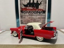 1/18: ROAD LEGENDS 1955 THUNDERBIRD RED AND WHITE ON BLACK image