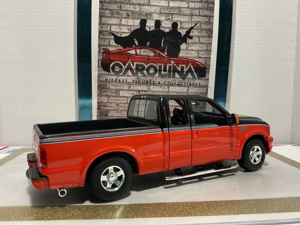1/18: MAISTO 2004 FORD F350 HARLEY DAVIDSON BLACK W RED image