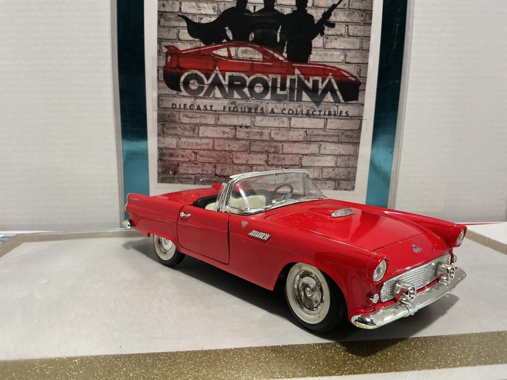 1/18: ROAD LEGENDS 1955 THUNDERBIRD RED ON BLACK image