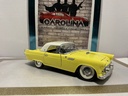 1/18: ROAD TOUGH 1955 FORD THUNDERBIRD YELLOW ON WHITE *SCUFFS ON BUMPER* image