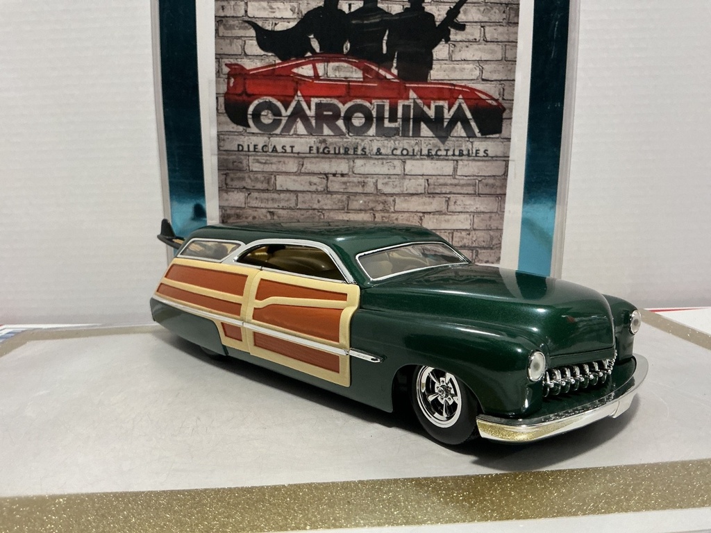 1/18: HOT WHEELS CUSTOM MERC WOODY GREEN image