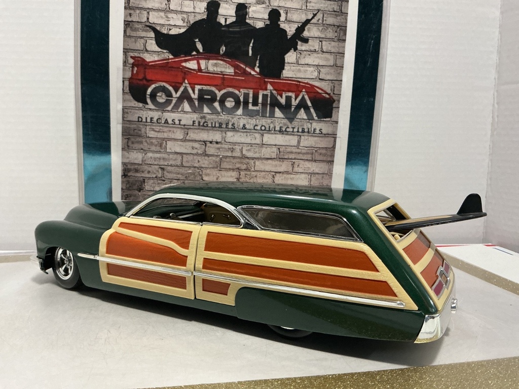 1/18: HOT WHEELS CUSTOM MERC WOODY GREEN image