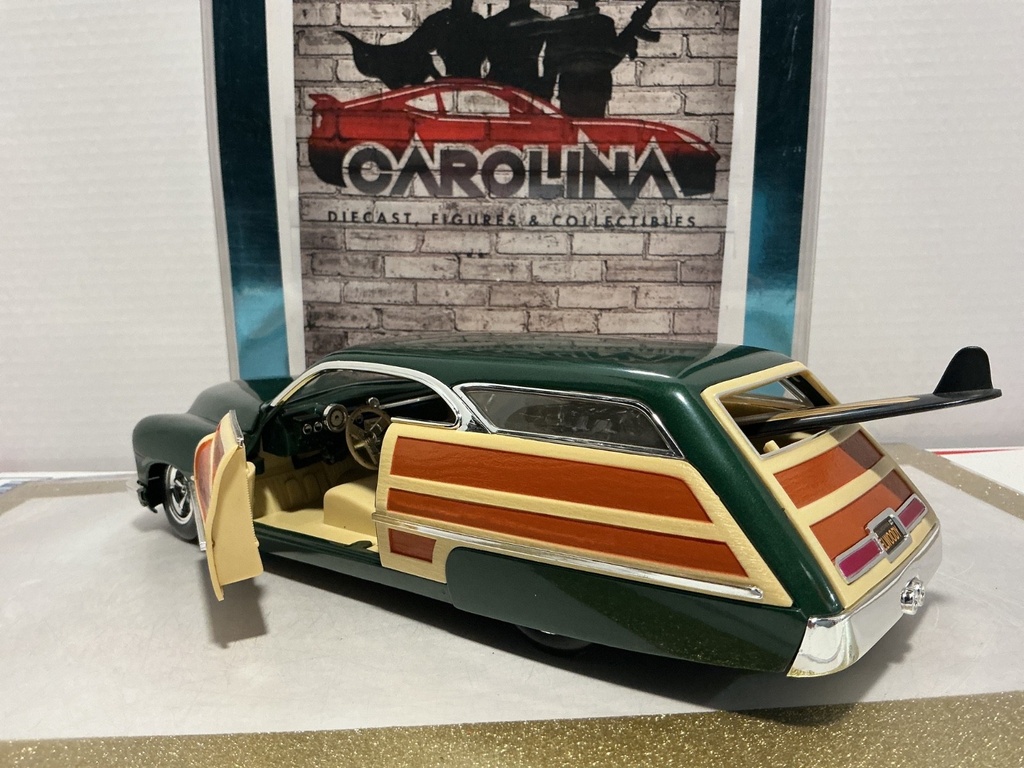 1/18: HOT WHEELS CUSTOM MERC WOODY GREEN image