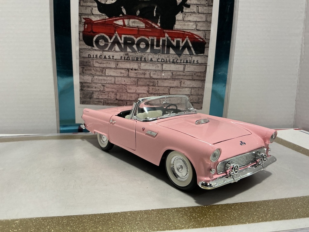 1/18: ROAD LEGENDS 1955 T BIRD PINK & WHITE & BLACK image