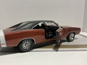 1/18 GREENLIGHT 1970 DODGE CHARGER R/T BROWN ON BLACK GRAVE YARD image
