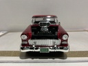 1/18 MOTOR MAX 1955 CHEVROLET BEL AIR RED ON BLACK image