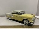 1/18 ERTL 1955 CHEVROLET BEL AIR WHITE/YELLOW ON WHITE/BLACK image