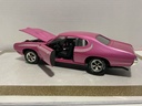 1/18 ERTL 1969 GTO PONTIAC MAGENTA PINK ON BLACK (MISSING DRIVER MIRROR) image