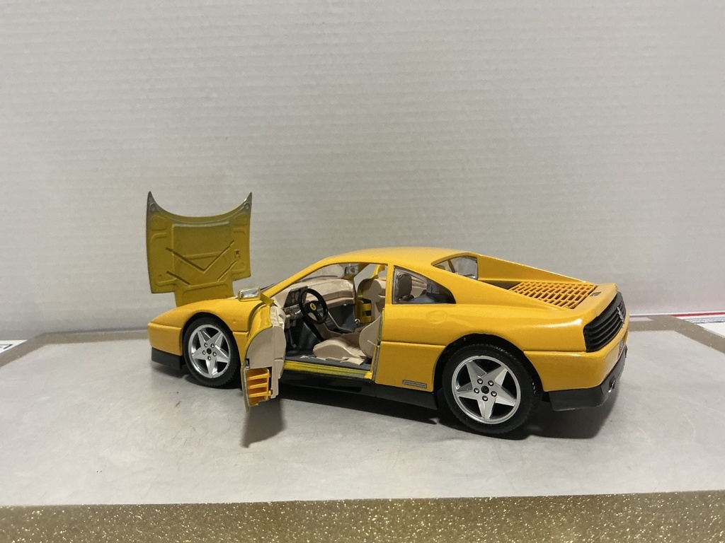 1:18 BURAGO ITALY 1989 FERRARI 348 TB YELLOW ON TAN image