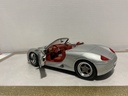 1:18 MAISTO PORSHE BOXSTER SILVER ON RED image