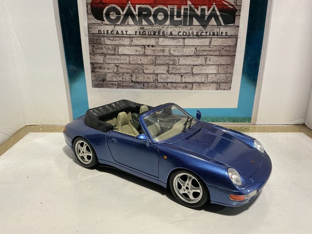 1:18 BURAGO ‘93 PORSCHE 911 BLUE ON GRAY *MISSING DOOR HANDLE image