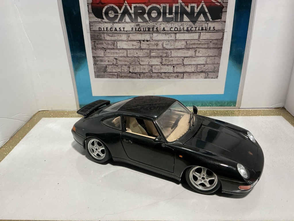 1:18 BURAGO 1993 PORSCHE 911 BLACK ON TAN image