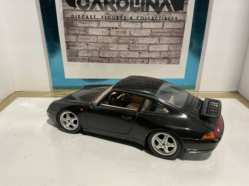 1:18 BURAGO 1993 PORSCHE 911 BLACK ON TAN image
