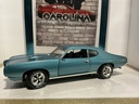 1:18 ERTZ 1969 PONTIAC GTO BLUE ON BLACK (NO MIRROR/WINDSHEILD) image